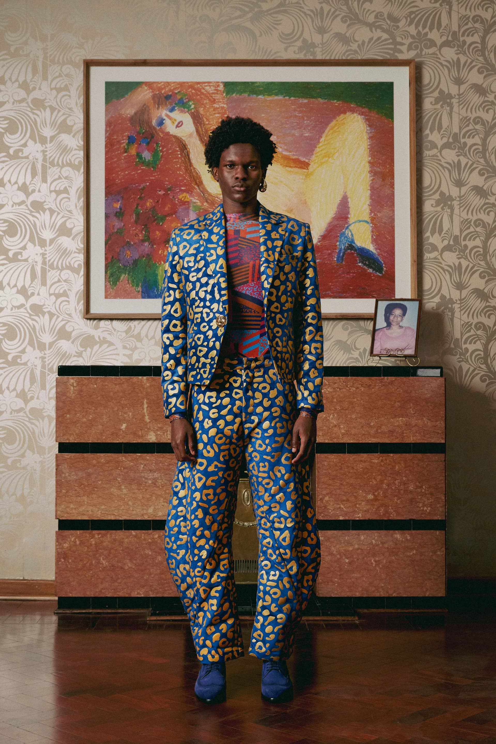 Ingonyama Printed Velvet Suit - Front View